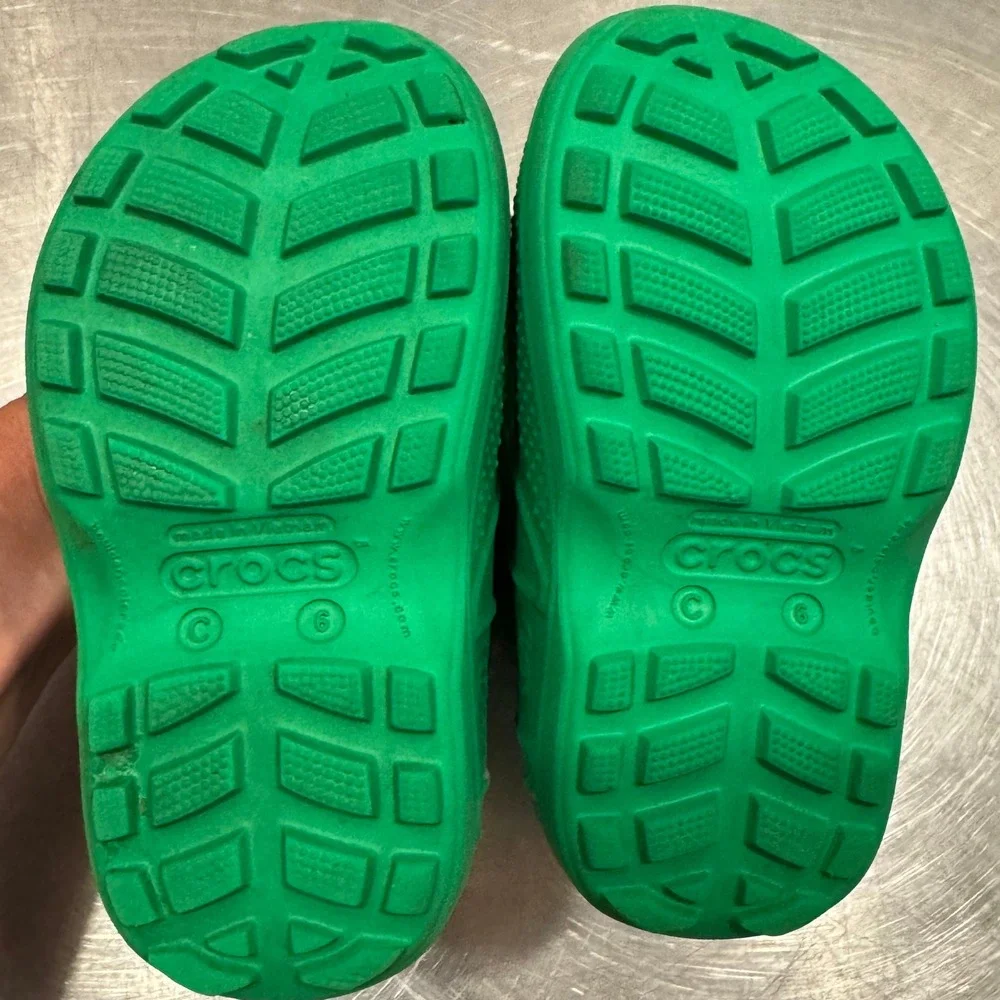 Crocs Toddler Rain Boots 6C Green Handle It Waterproof Outdoor